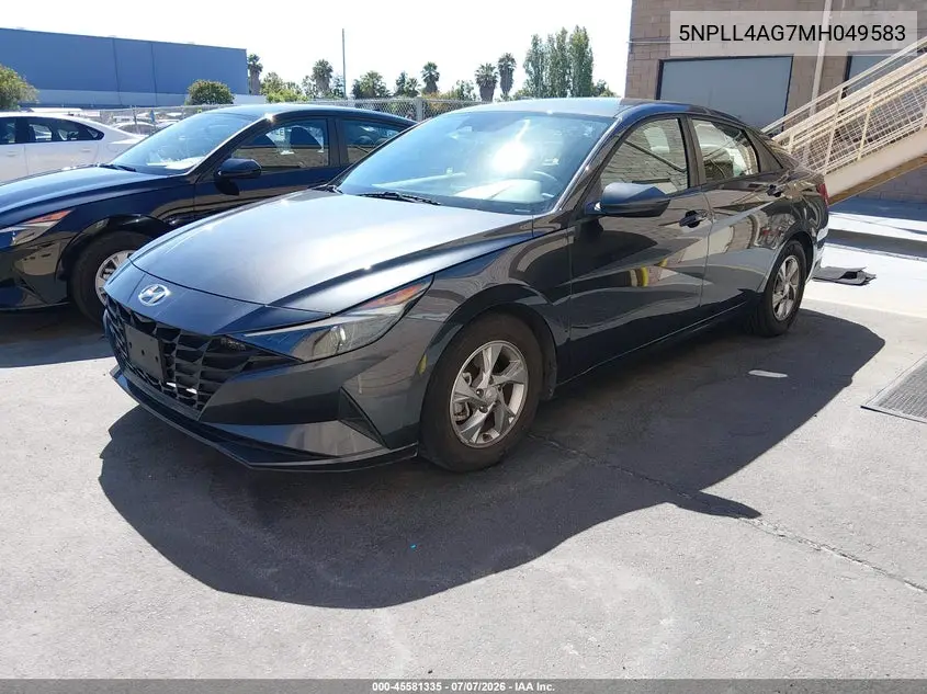2021 Hyundai Elantra Se VIN: 5NPLL4AG7MH049583 Lot: 45581335