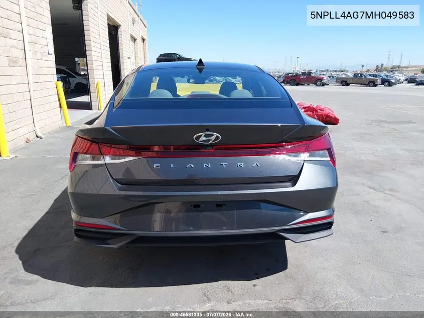 2021 Hyundai Elantra Se VIN: 5NPLL4AG7MH049583 Lot: 45581335