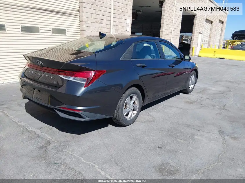2021 Hyundai Elantra Se VIN: 5NPLL4AG7MH049583 Lot: 45581335
