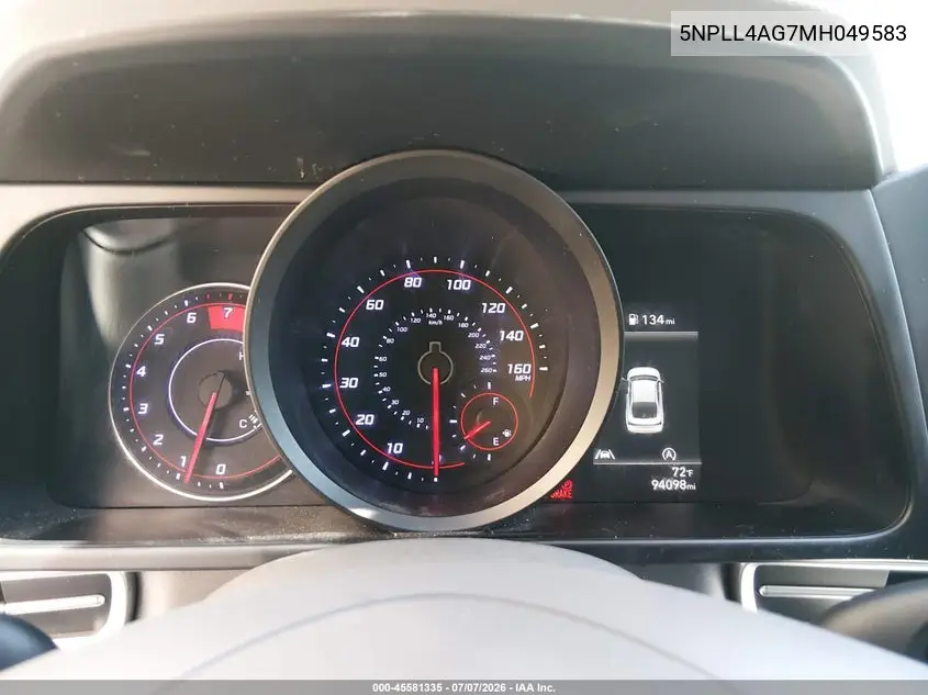 2021 Hyundai Elantra Se VIN: 5NPLL4AG7MH049583 Lot: 45581335