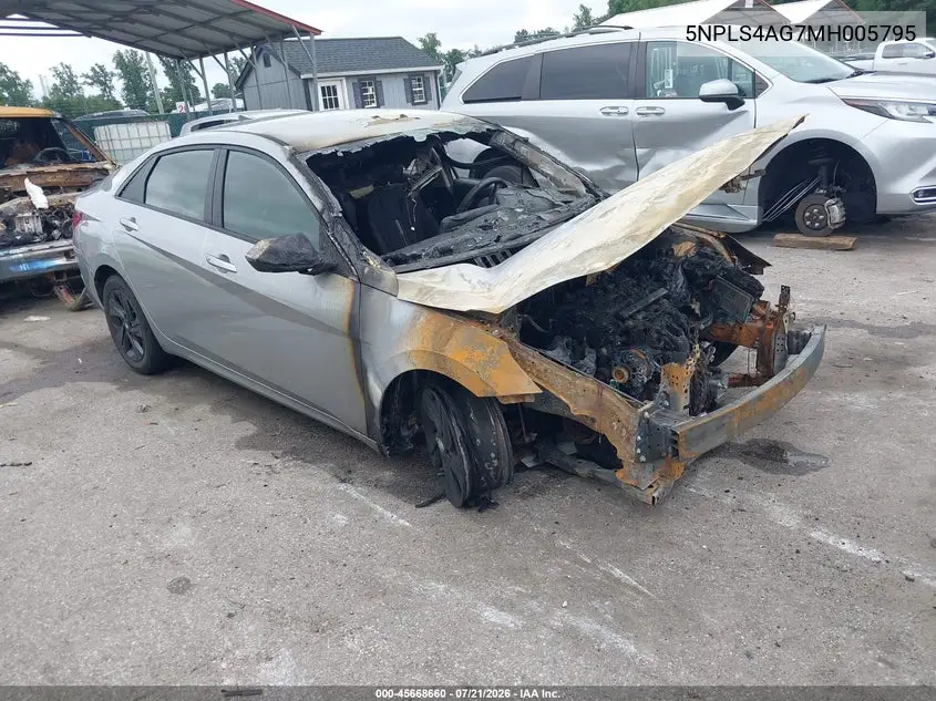 2021 Hyundai Elantra Sel VIN: 5NPLS4AG7MH005795 Lot: 45668660