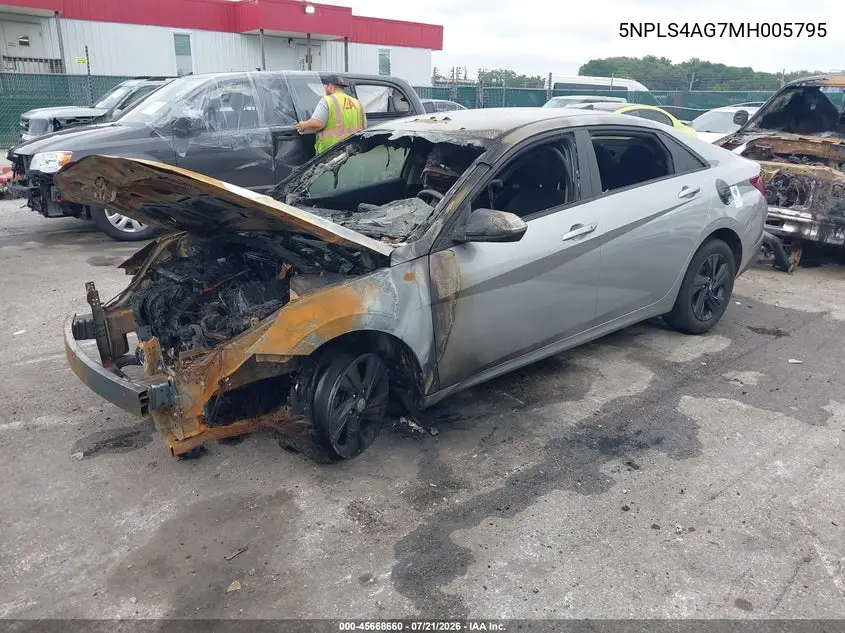 2021 Hyundai Elantra Sel VIN: 5NPLS4AG7MH005795 Lot: 45668660