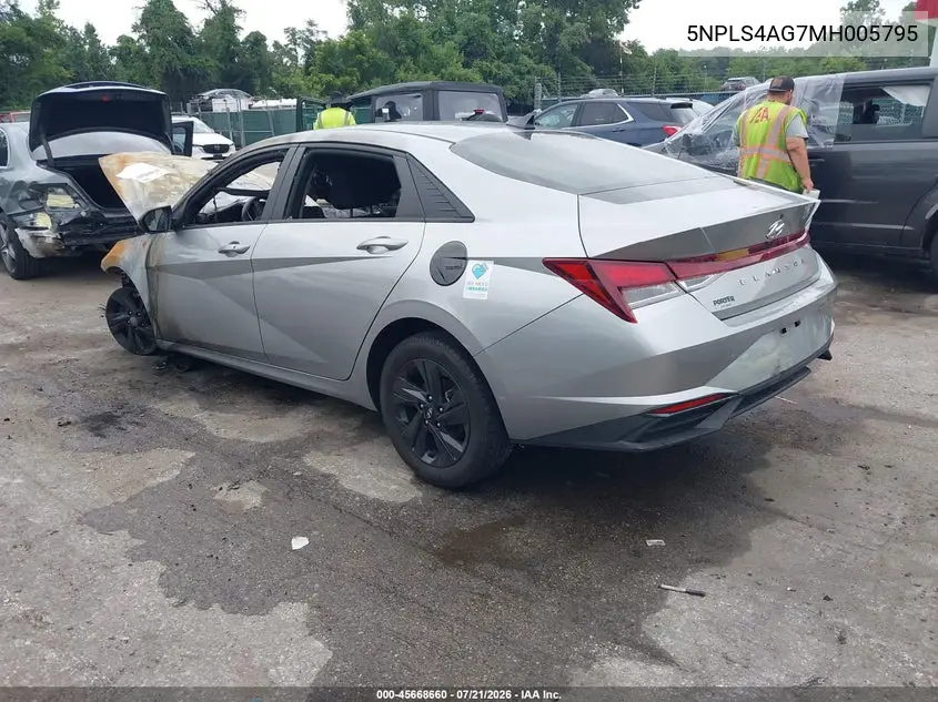 2021 Hyundai Elantra Sel VIN: 5NPLS4AG7MH005795 Lot: 45668660