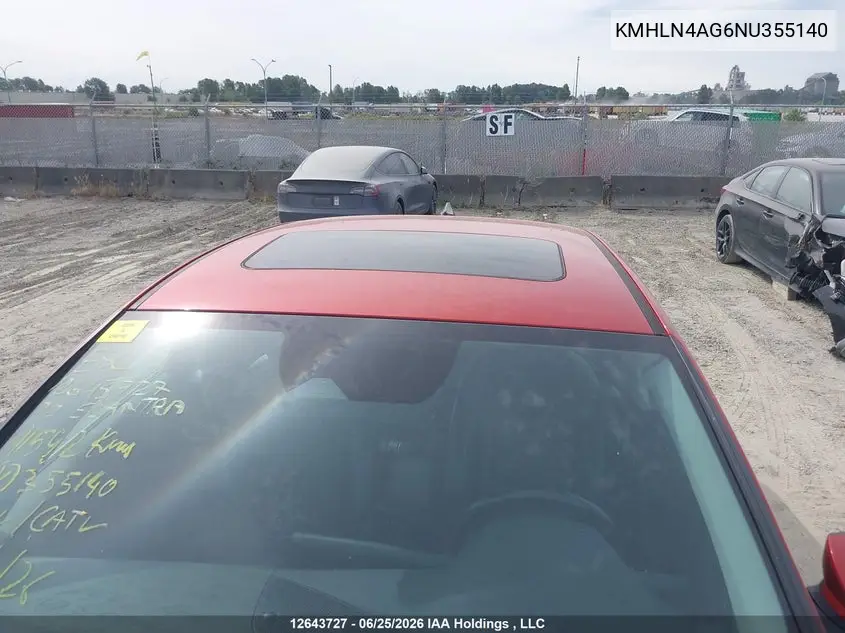 2022 Hyundai Elantra Sel VIN: KMHLN4AG6NU355140 Lot: 12643727