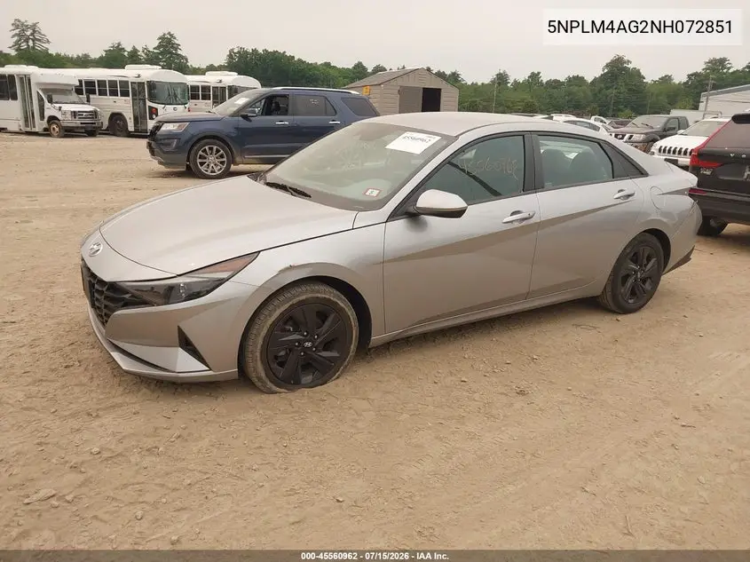 2022 Hyundai Elantra Sel VIN: 5NPLM4AG2NH072851 Lot: 45560962