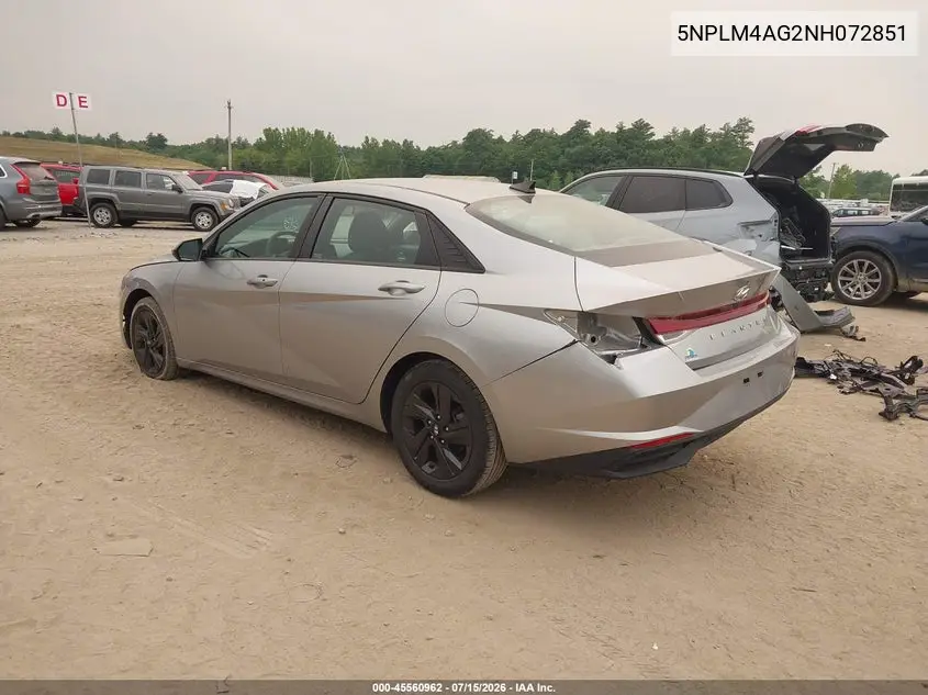 2022 Hyundai Elantra Sel VIN: 5NPLM4AG2NH072851 Lot: 45560962
