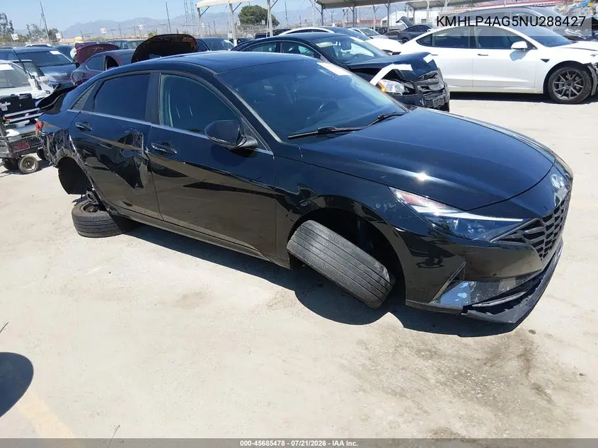 2022 Hyundai Elantra Limited VIN: KMHLP4AG5NU288427 Lot: 45685478
