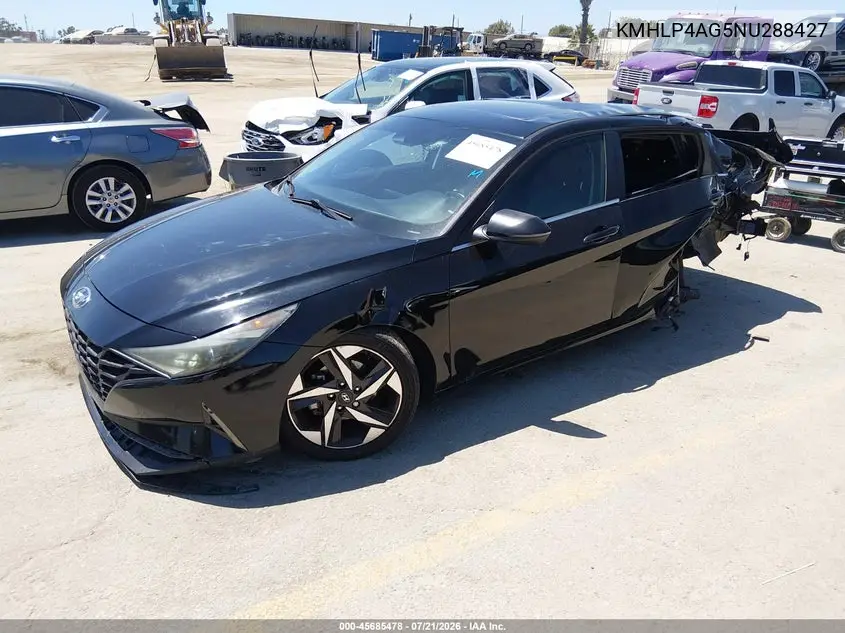 2022 Hyundai Elantra Limited VIN: KMHLP4AG5NU288427 Lot: 45685478