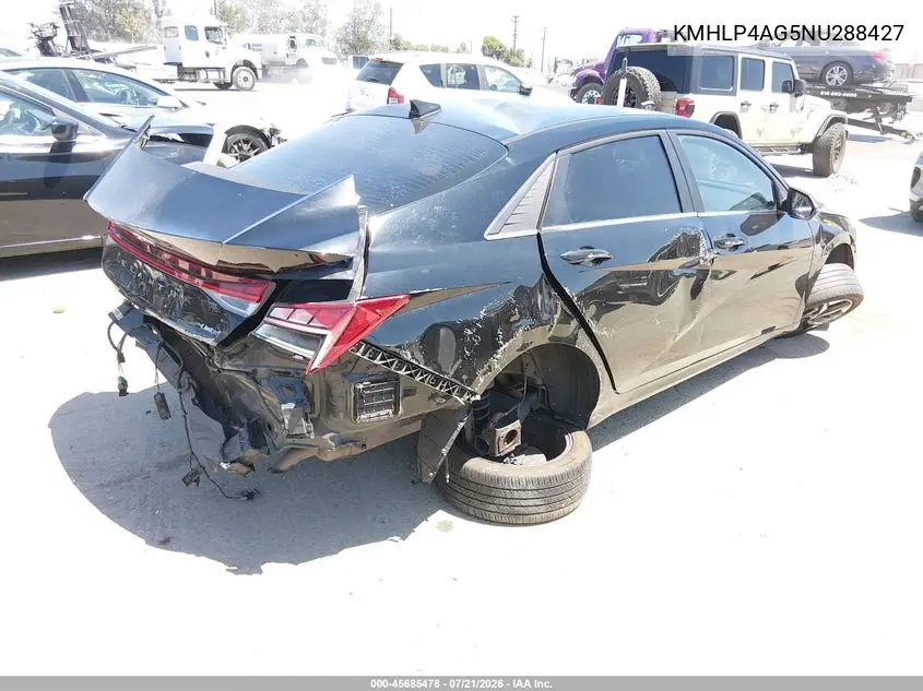 2022 Hyundai Elantra Limited VIN: KMHLP4AG5NU288427 Lot: 45685478