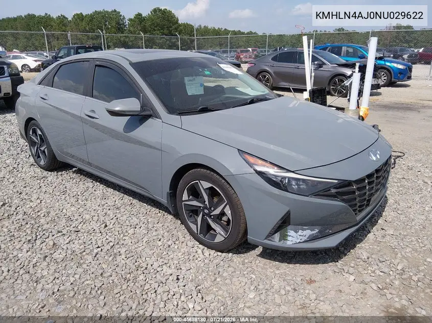 2022 Hyundai Elantra Hybrid Limited VIN: KMHLN4AJ0NU029622 Lot: 45688180