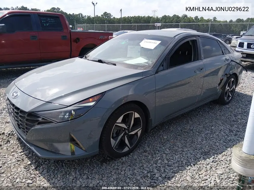 2022 Hyundai Elantra Hybrid Limited VIN: KMHLN4AJ0NU029622 Lot: 45688180