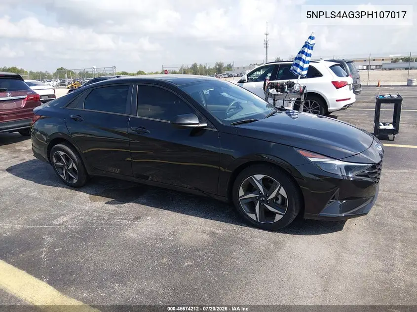 2023 Hyundai Elantra Sel VIN: 5NPLS4AG3PH107017 Lot: 45674212