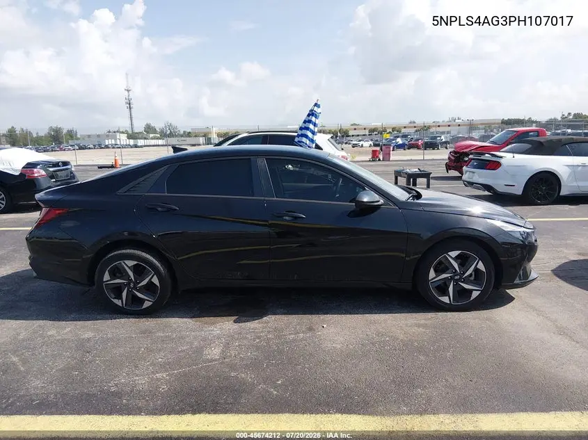 2023 Hyundai Elantra Sel VIN: 5NPLS4AG3PH107017 Lot: 45674212