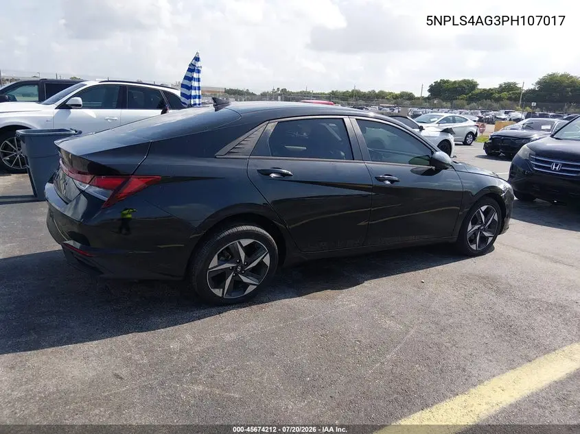 2023 Hyundai Elantra Sel VIN: 5NPLS4AG3PH107017 Lot: 45674212