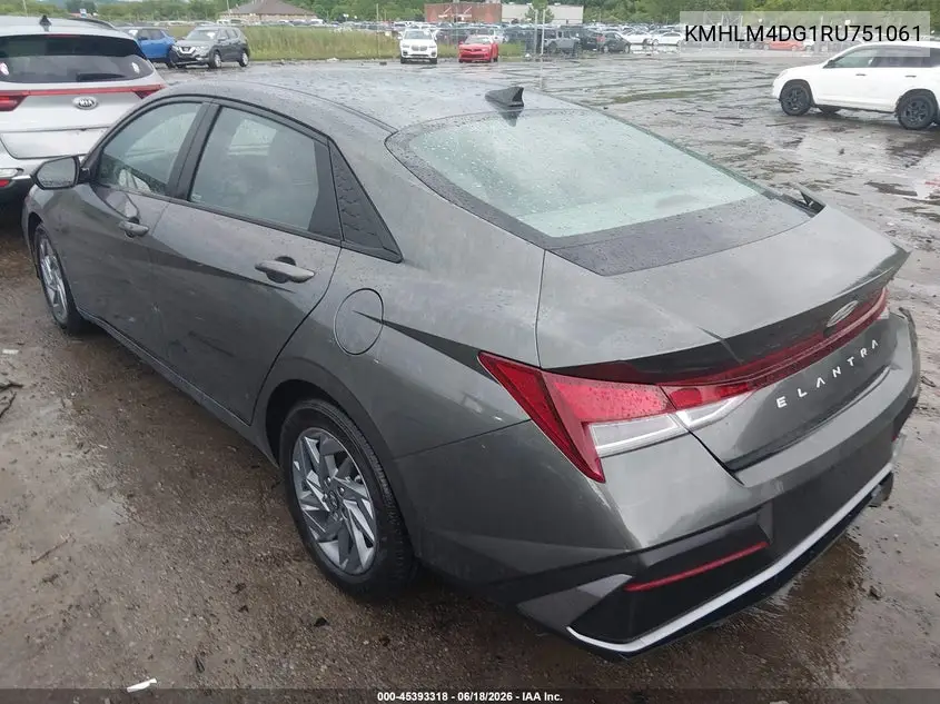 2024 Hyundai Elantra Sel VIN: KMHLM4DG1RU751061 Lot: 45393318