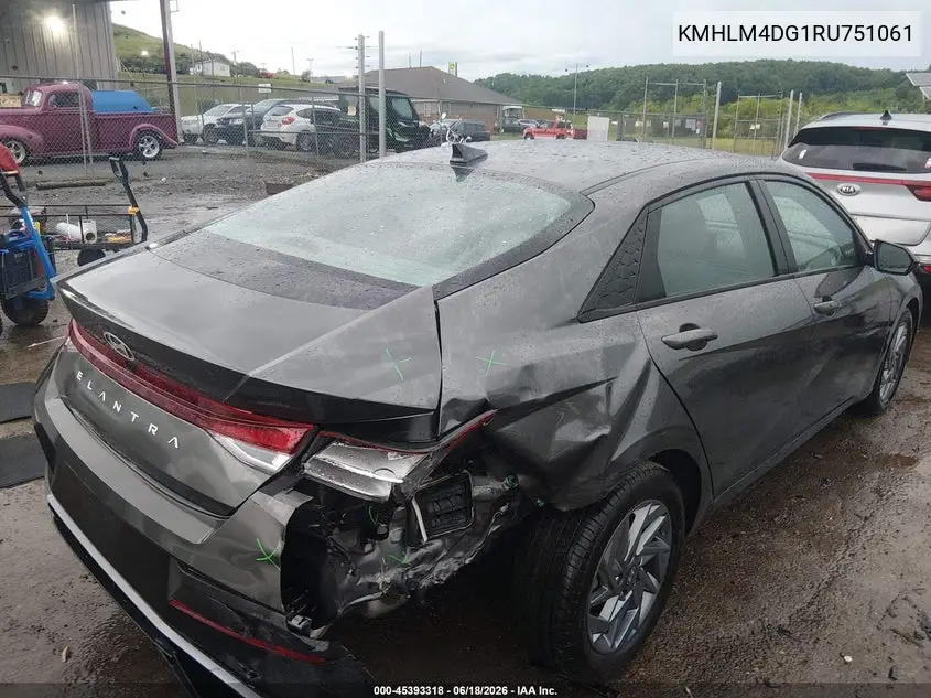2024 Hyundai Elantra Sel VIN: KMHLM4DG1RU751061 Lot: 45393318