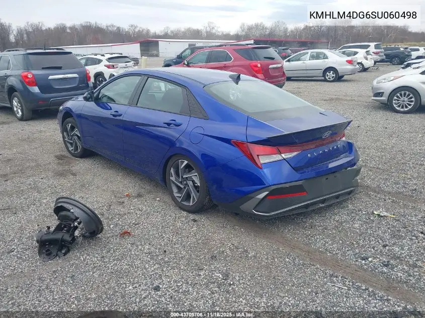 KMHLM4DG6SU060498 2025 Hyundai Elantra Sel Sport