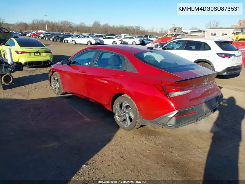KMHLM4DG0SU873531 2025 Hyundai Elantra Sel Sport