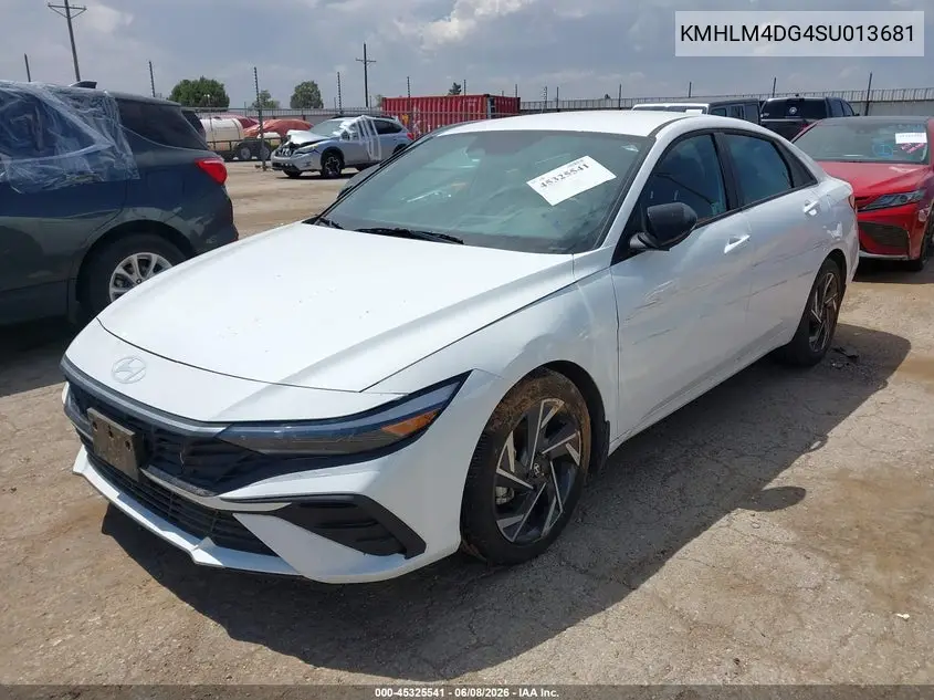 2025 Hyundai Elantra Sel Sport VIN: KMHLM4DG4SU013681 Lot: 45325541