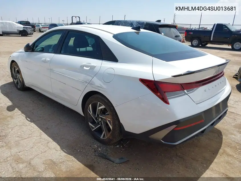 2025 Hyundai Elantra Sel Sport VIN: KMHLM4DG4SU013681 Lot: 45325541
