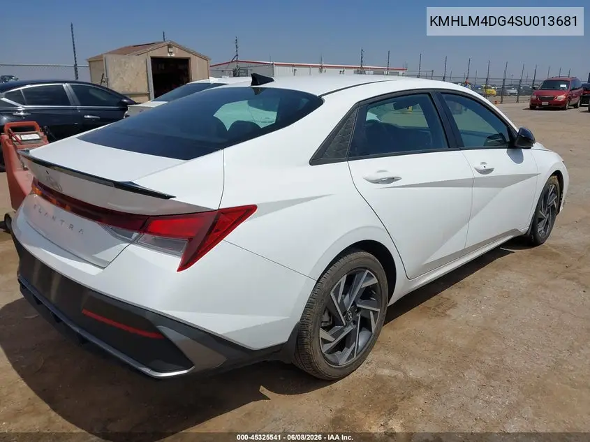 2025 Hyundai Elantra Sel Sport VIN: KMHLM4DG4SU013681 Lot: 45325541