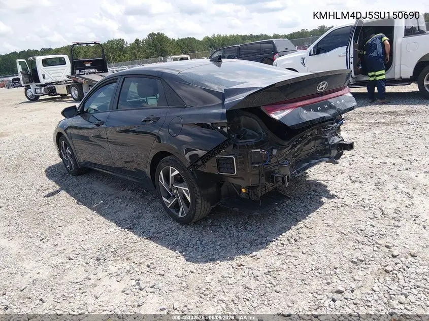 2025 Hyundai Elantra Hybrid Sel Sport VIN: KMHLM4DJ5SU150690 Lot: 45332575