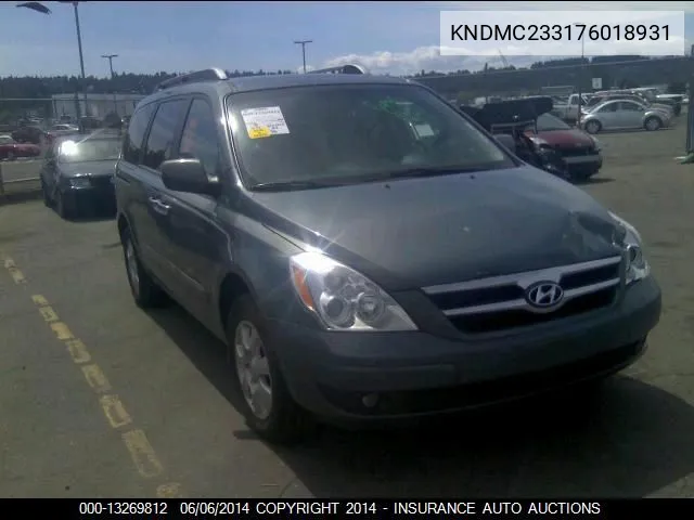 2007 Hyundai Entourage Gls/Se/Ltd VIN: KNDMC233176018931 Lot: 13269812