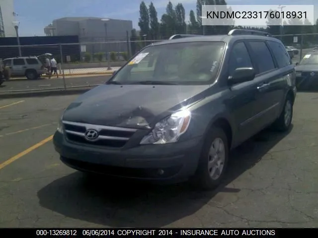 2007 Hyundai Entourage Gls/Se/Ltd VIN: KNDMC233176018931 Lot: 13269812