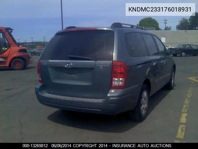 2007 Hyundai Entourage Gls/Se/Ltd VIN: KNDMC233176018931 Lot: 13269812