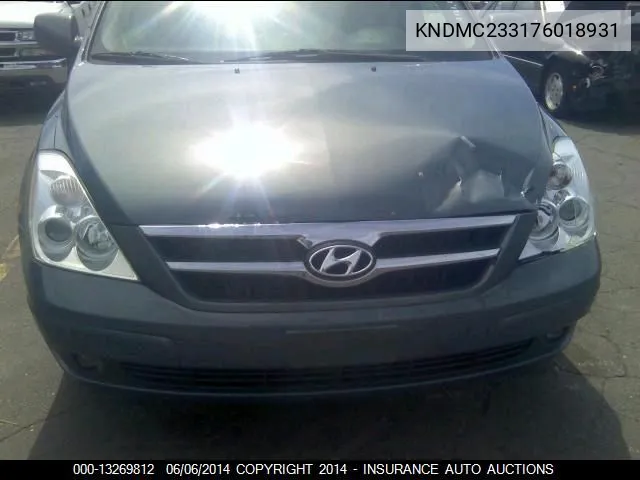 2007 Hyundai Entourage Gls/Se/Ltd VIN: KNDMC233176018931 Lot: 13269812