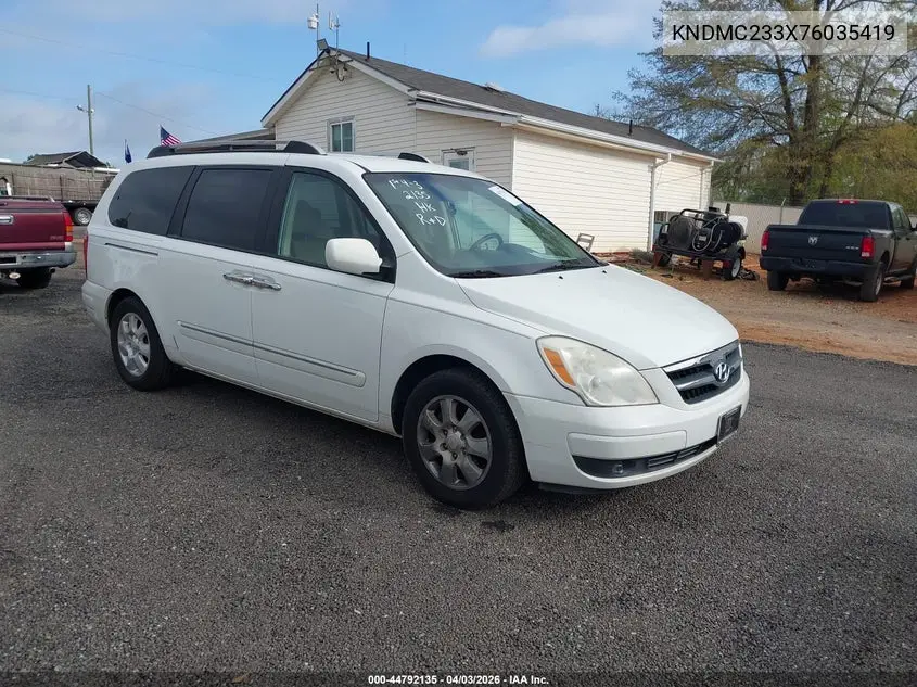 2007 Hyundai Entourage Gls/Limited/Se VIN: KNDMC233X76035419 Lot: 44792135