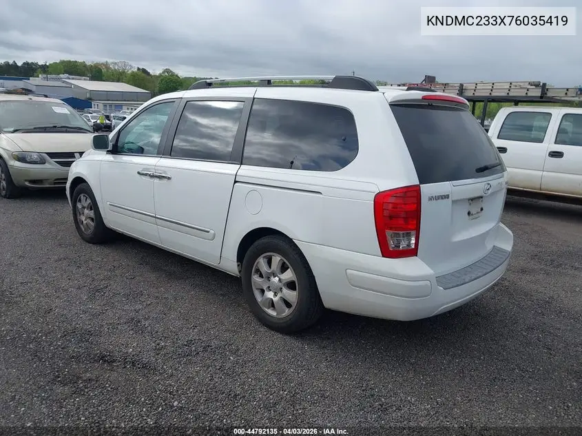 2007 Hyundai Entourage Gls/Limited/Se VIN: KNDMC233X76035419 Lot: 44792135
