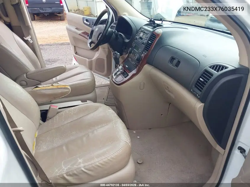 2007 Hyundai Entourage Gls/Limited/Se VIN: KNDMC233X76035419 Lot: 44792135