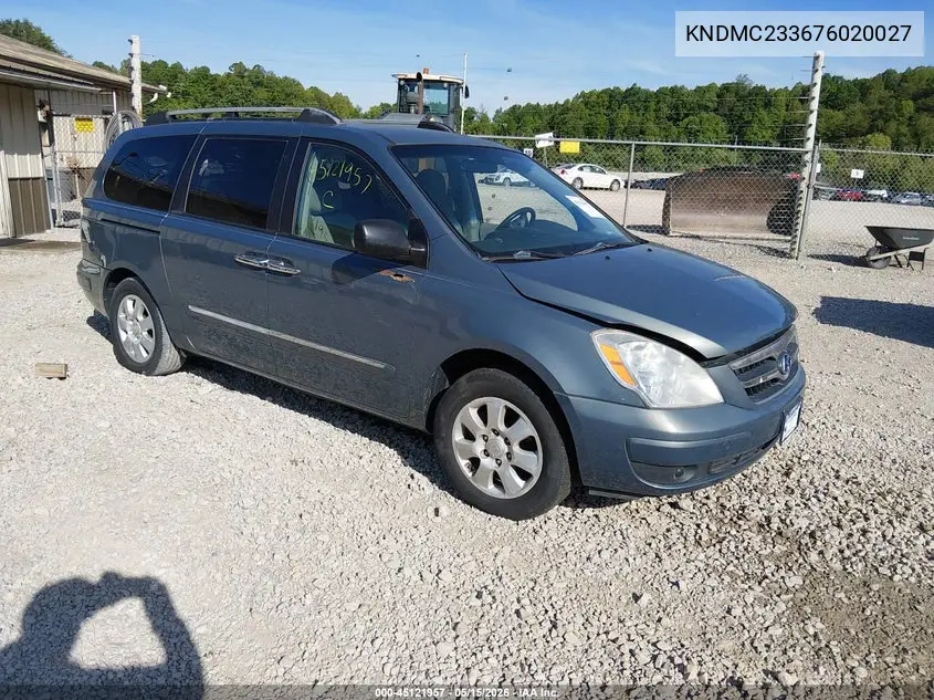 2007 Hyundai Entourage Gls/Limited/Se VIN: KNDMC233676020027 Lot: 45121957