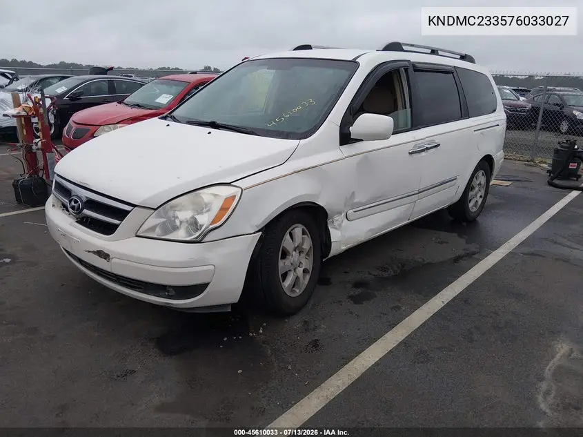 2007 Hyundai Entourage Gls/Limited/Se VIN: KNDMC233576033027 Lot: 45610033