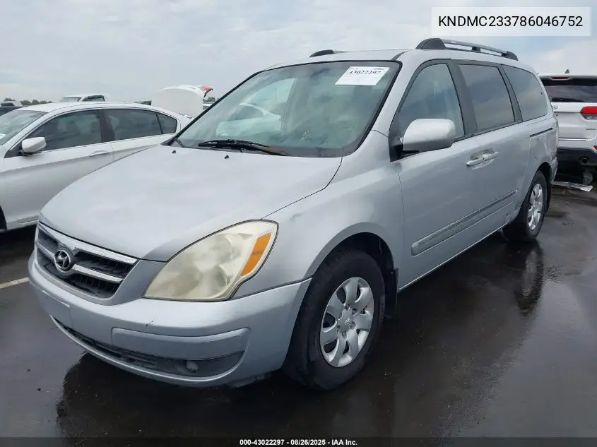 2008 Hyundai Entourage Gls/Limited VIN: KNDMC233786046752 Lot: 43022297