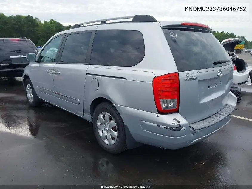 2008 Hyundai Entourage Gls/Limited VIN: KNDMC233786046752 Lot: 43022297