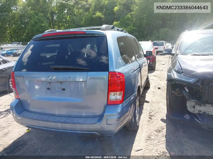 2008 Hyundai Entourage Gls/Limited VIN: KNDMC233386044643 Lot: 45235420