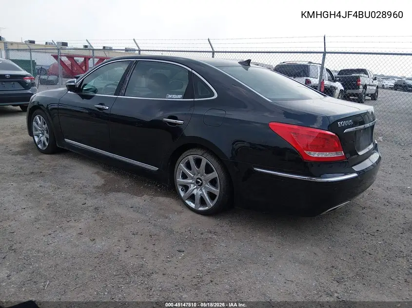 2011 Hyundai Equus Signature VIN: KMHGH4JF4BU028960 Lot: 45147810