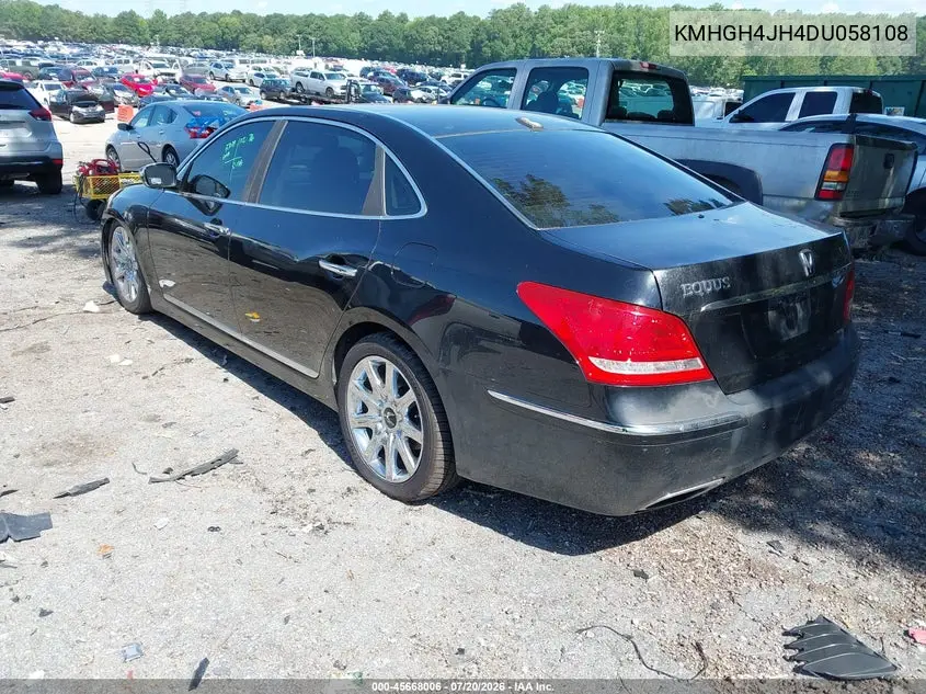 2013 Hyundai Equus Signature VIN: KMHGH4JH4DU058108 Lot: 45668006