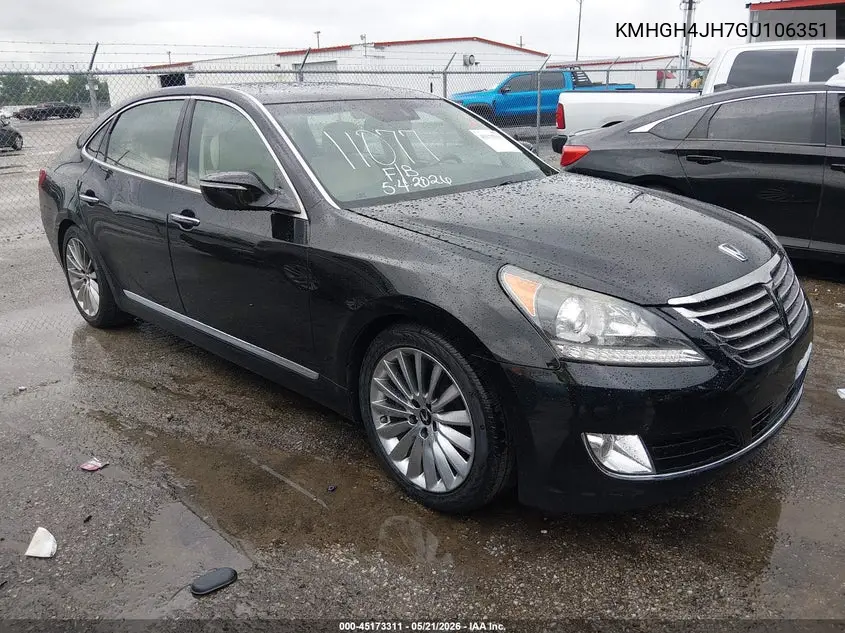 2016 Hyundai Equus Signature VIN: KMHGH4JH7GU106351 Lot: 45173311