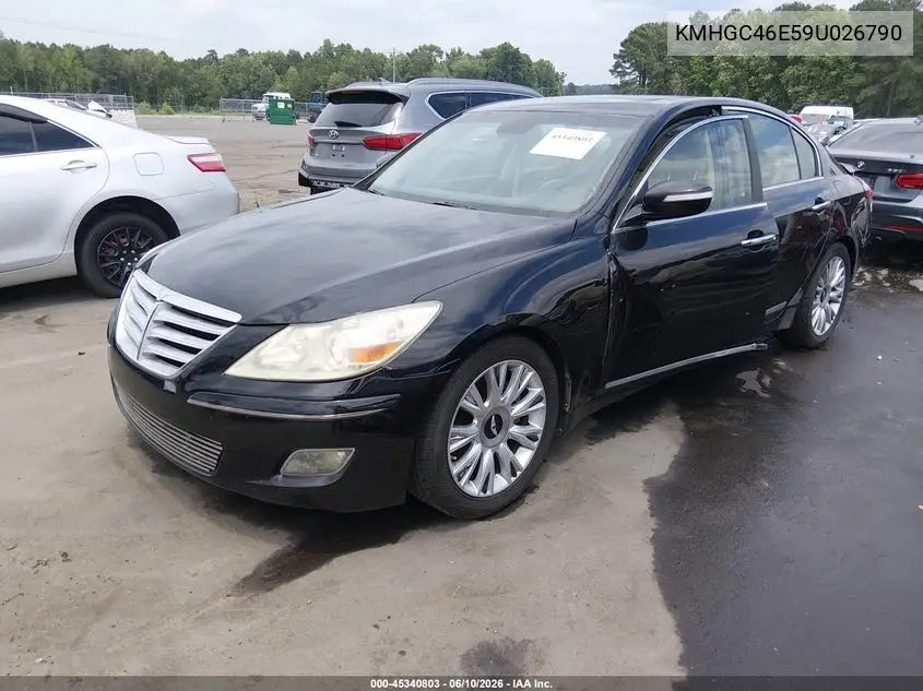 2009 Hyundai Genesis 3.8 VIN: KMHGC46E59U026790 Lot: 45340803