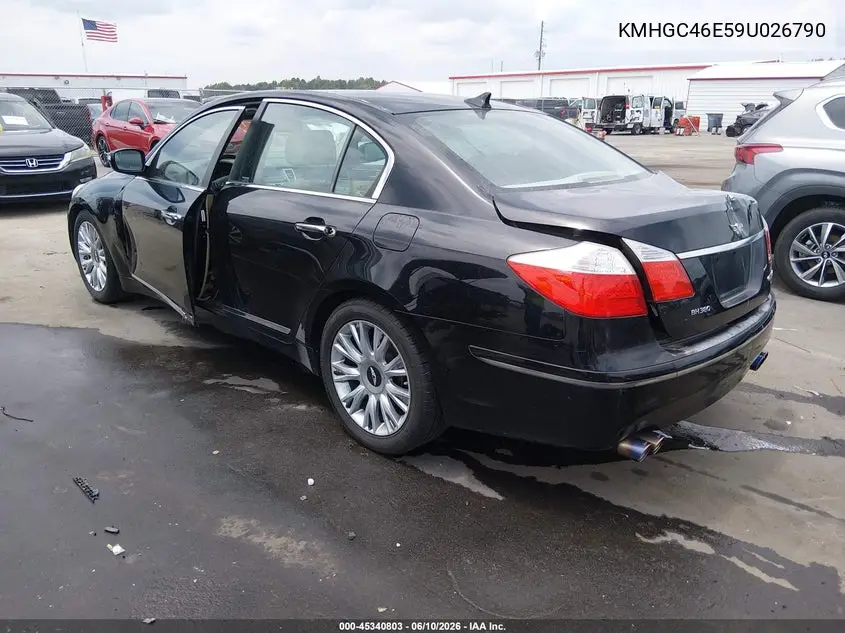 2009 Hyundai Genesis 3.8 VIN: KMHGC46E59U026790 Lot: 45340803
