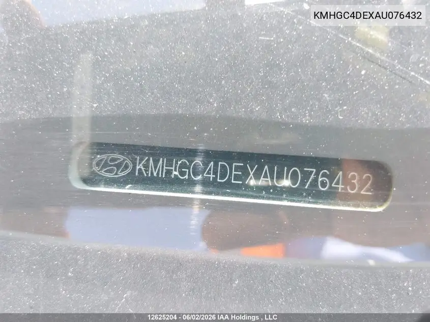2010 Hyundai Genesis 3.8 Premium VIN: KMHGC4DEXAU076432 Lot: 12625204x