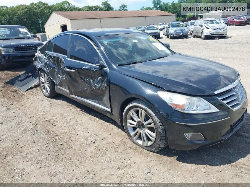 2010 Hyundai Genesis 4.6 VIN: KMHGC4DF3AU092478 Lot: 45563576