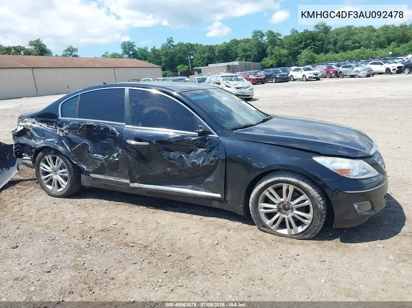 2010 Hyundai Genesis 4.6 VIN: KMHGC4DF3AU092478 Lot: 45563576