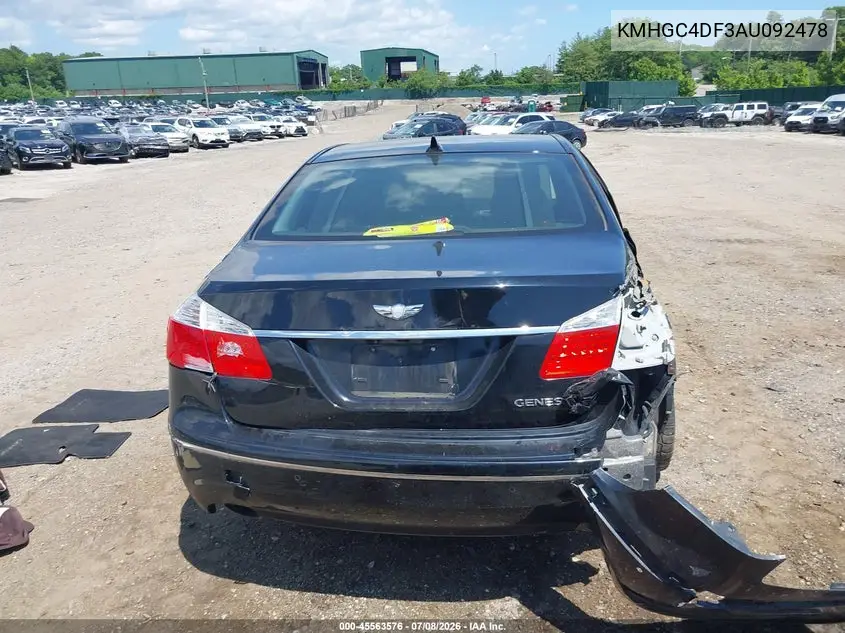 2010 Hyundai Genesis 4.6 VIN: KMHGC4DF3AU092478 Lot: 45563576