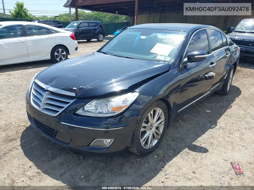 2010 Hyundai Genesis 4.6 VIN: KMHGC4DF3AU092478 Lot: 45563576