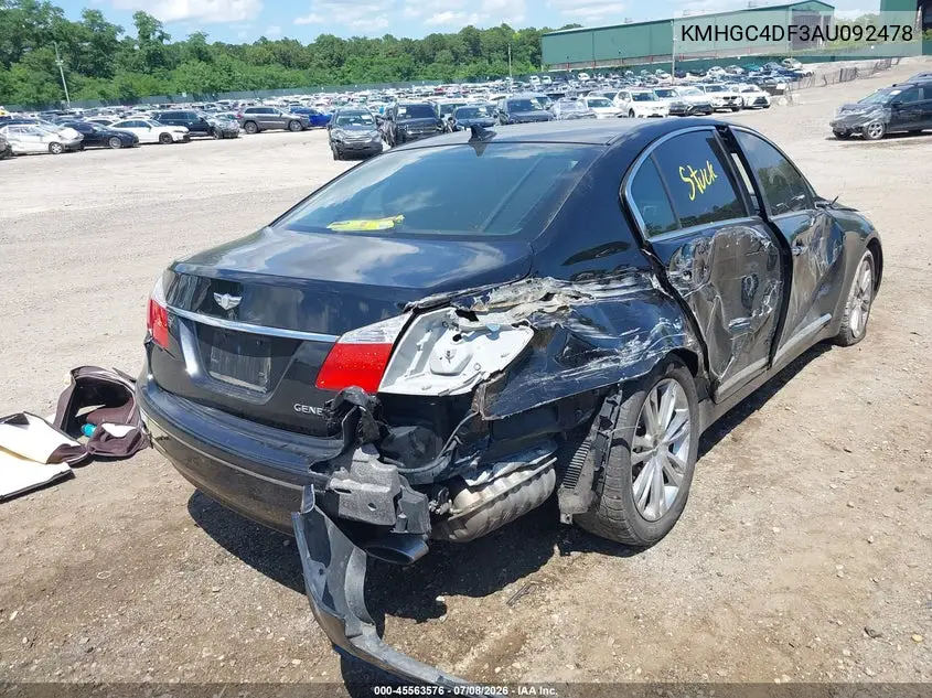 2010 Hyundai Genesis 4.6 VIN: KMHGC4DF3AU092478 Lot: 45563576