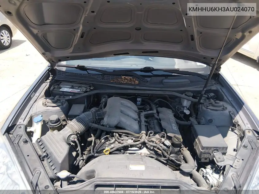 2010 Hyundai Genesis 3.8 Track VIN: KMHHU6KH3AU024070 Lot: 45637686